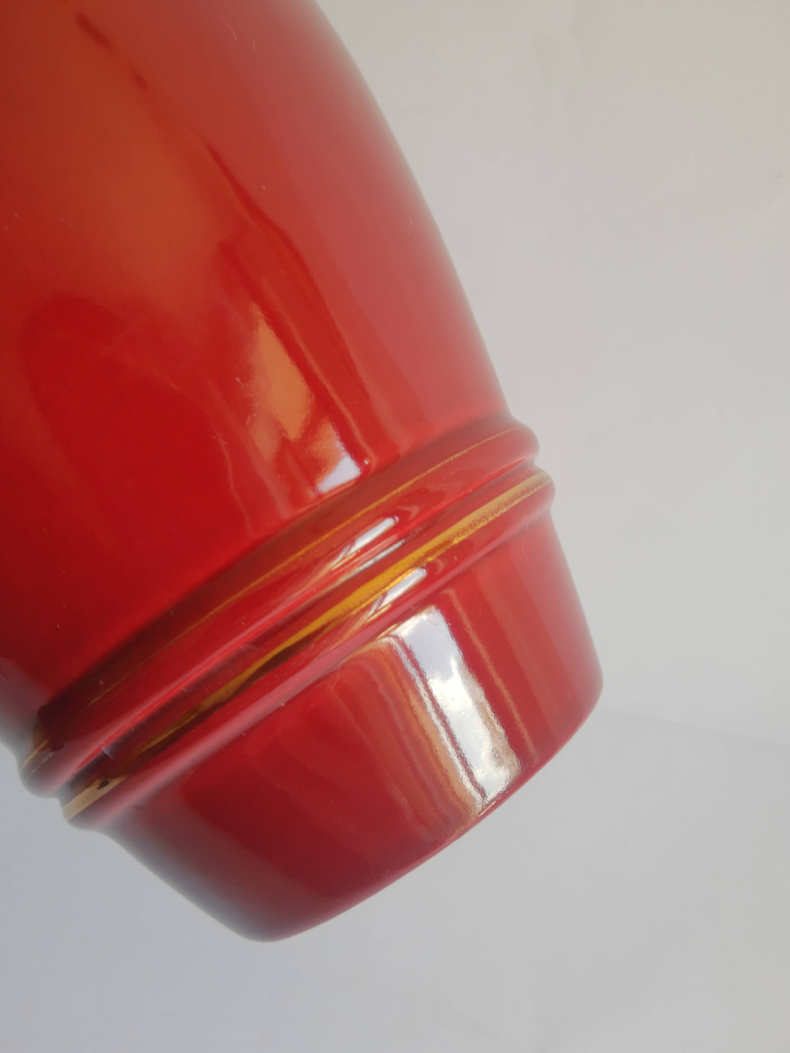 Old vintage numbered art deco red vase