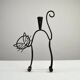 Black Painted Metal Cat Candle Holder by Gunnar Ander for Ystad-Metall, Sweden, 1950s–60s