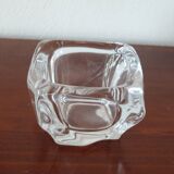 Large square solid glass ashtray
