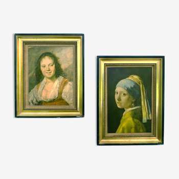 Lot de 2 portraits dans cadres