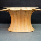 Hollywood Regency Italian rattan dining table 1970