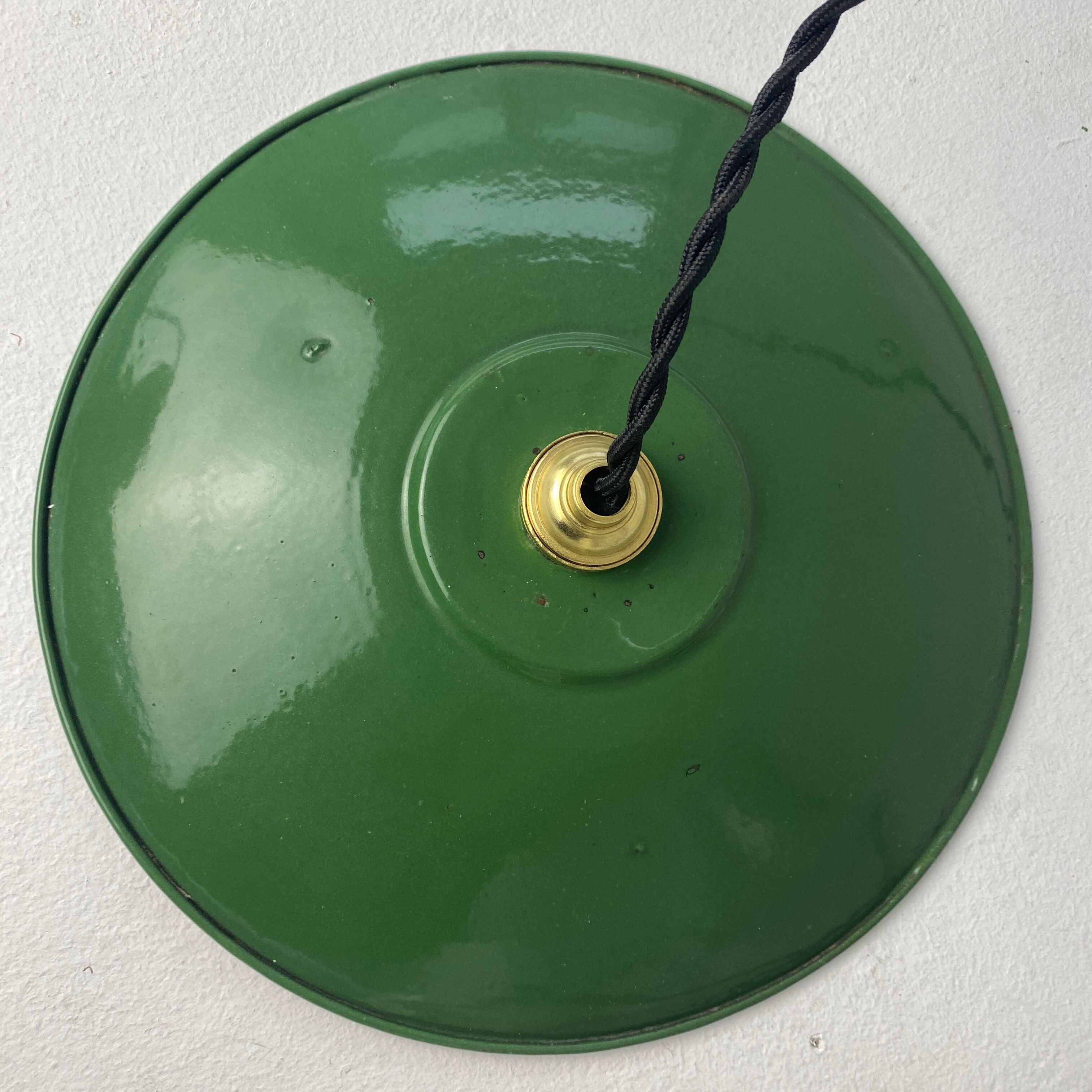 Pair of old vintage enamelled suspensions