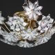 Large Murano Vintage Ceiling Light Black Flowers, 1970s