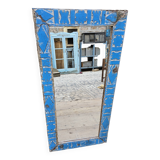 Ancien miroir Art déco en teck birman