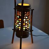Vintage bamboo tripod lamp