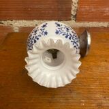 Antique Targetti Style SANKEY Wall Light Chrome Metal + Opaline Flower Decor