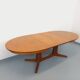 Vintage oval dining table Baumann from the 60s and 70s in teak with extension.