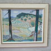 Gerhard Karlmark, Modern Landscape, 1960s, Oil on Panel, Framed