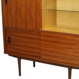 Large Wooden Display Cabinet Teak Veneer Sixties Design 110cm