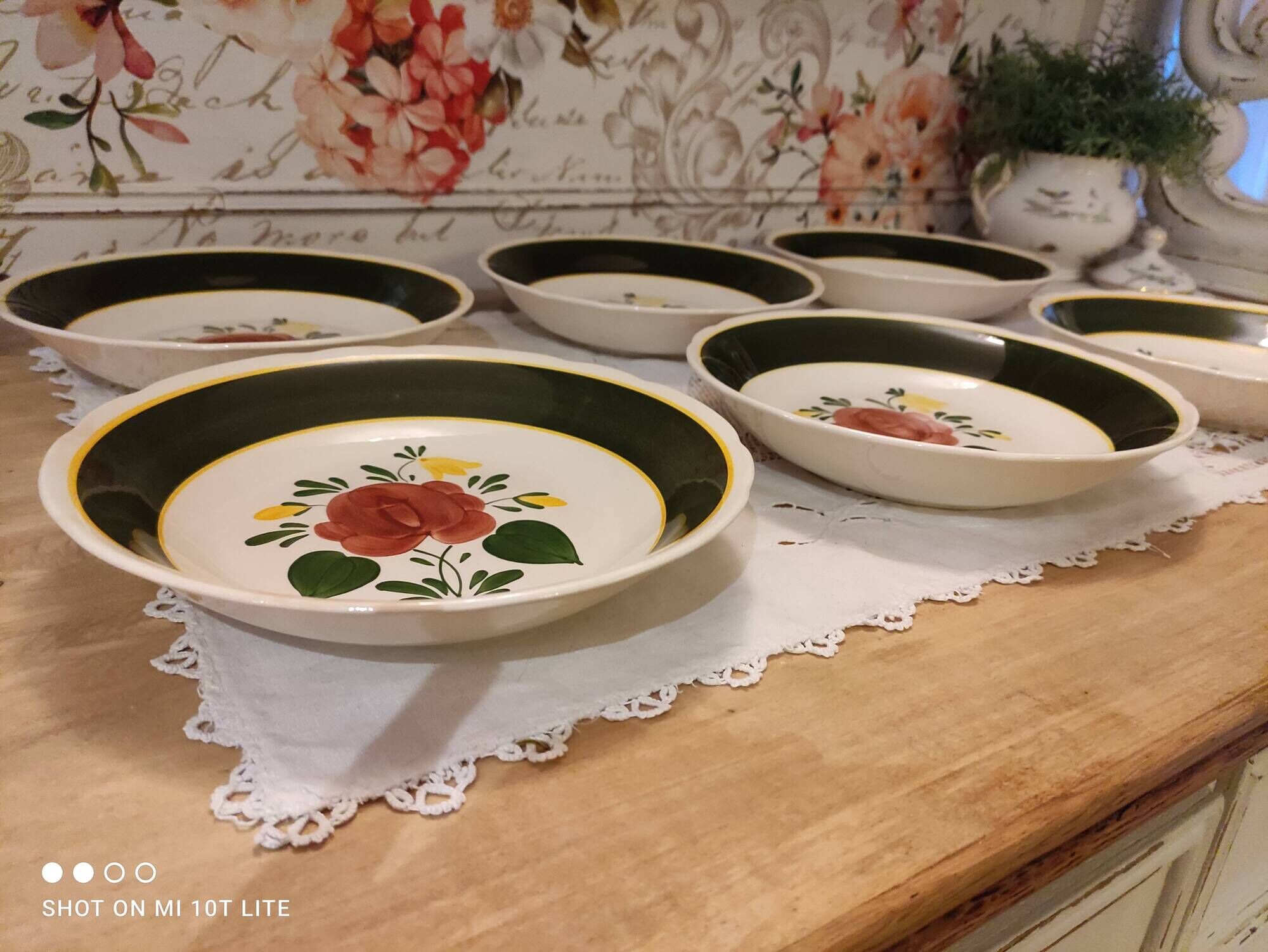 Set of 6 hollow plates Villeroy and Boch model Bauernblume