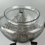 60s 70s Brutalist wall lamp or ceiling lamp made of iron & glass design