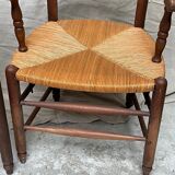 Pair of straw armchairs