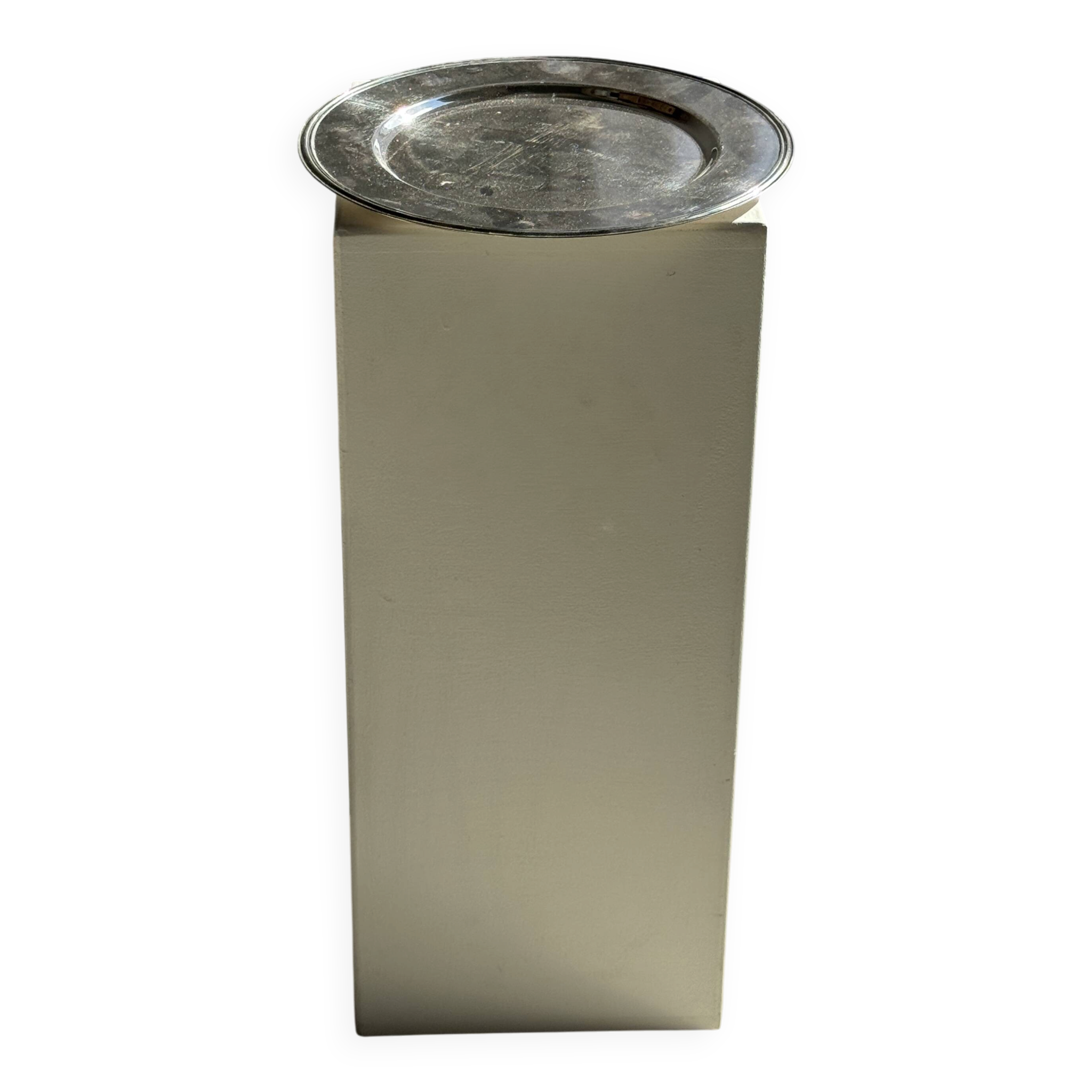 Round vintage silver-plated tray D30 H2