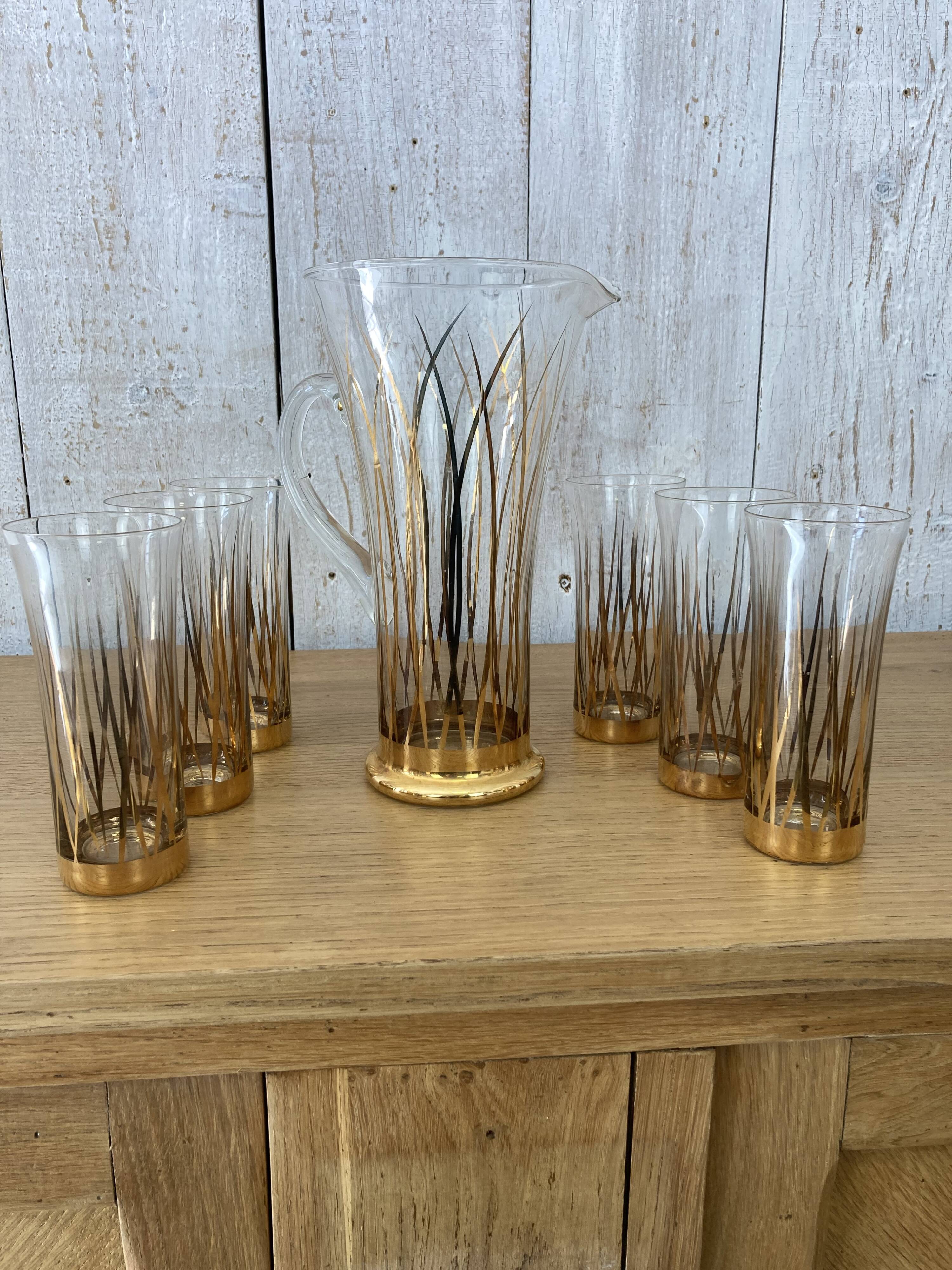 Service de 6 verres et carafe assortie
