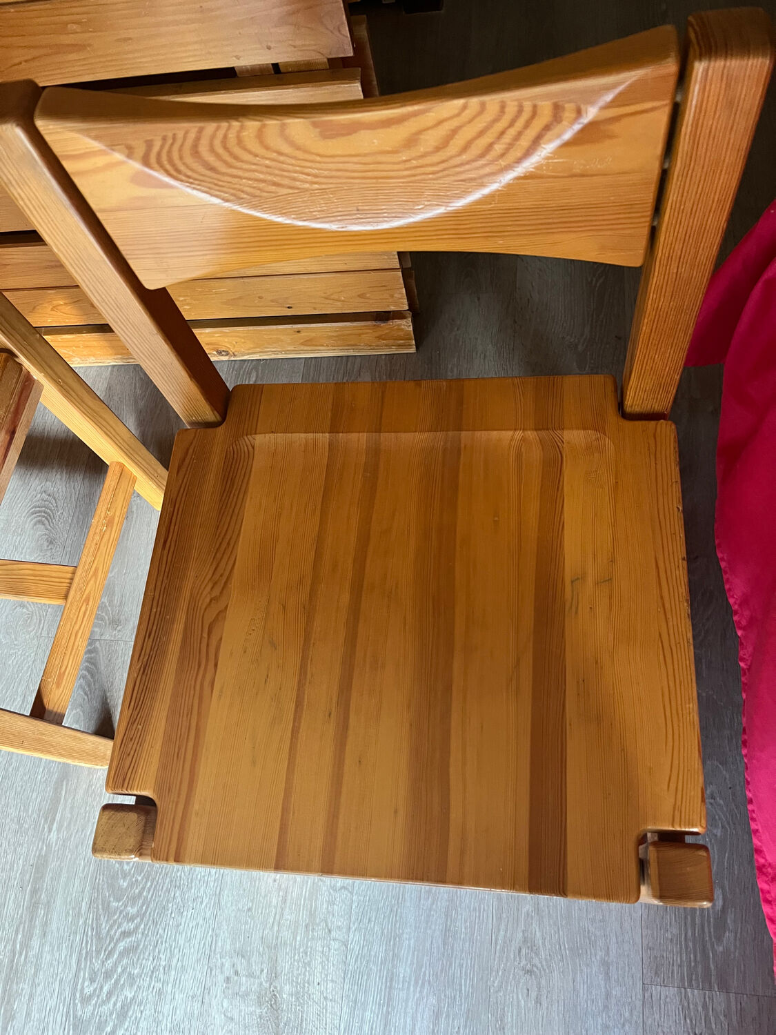 Set of 4 “Hongisto” chairs in solid pine – Ilmari Tapiovaara / Lauk