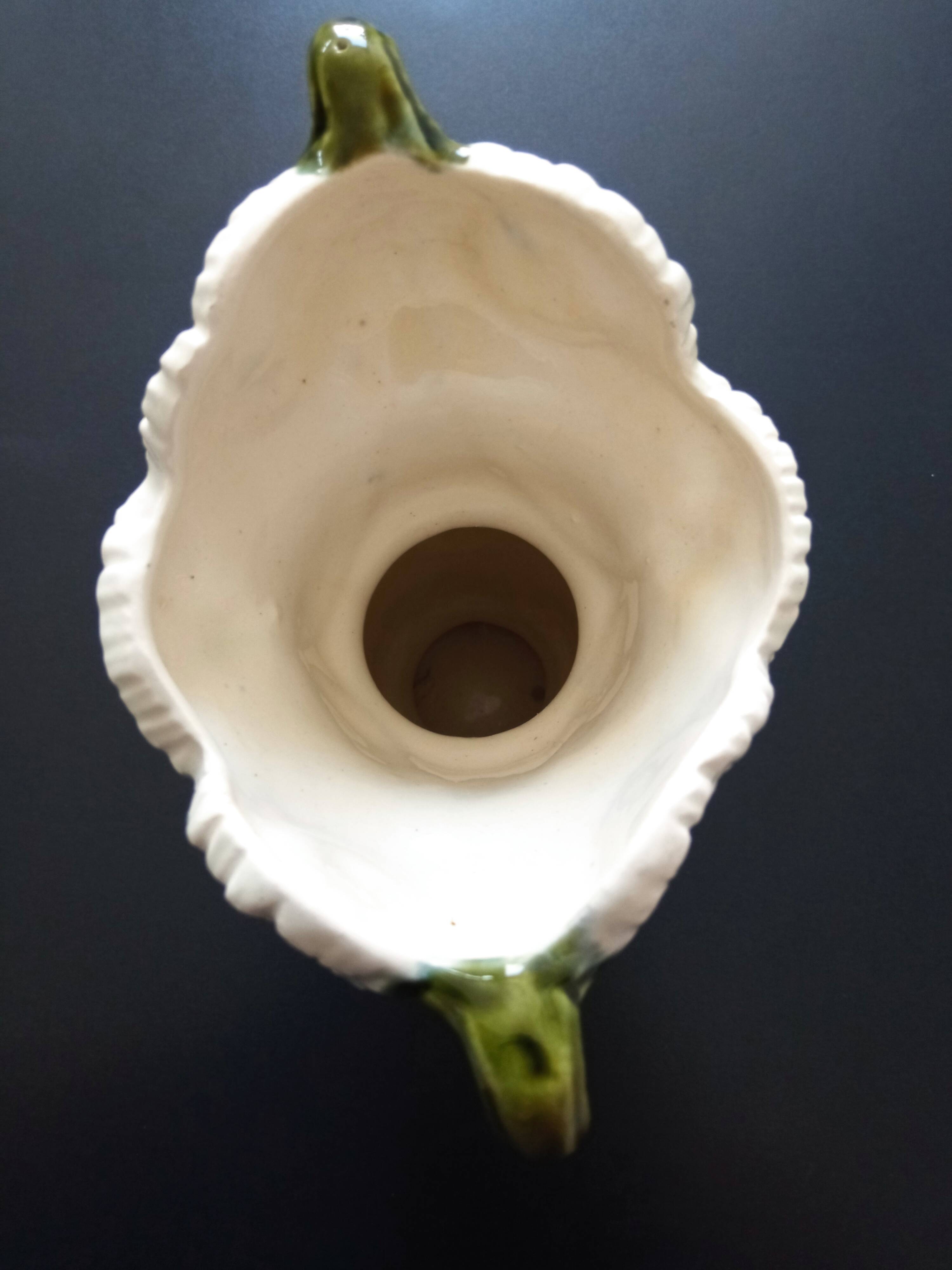 barbotine vase with art nouveau thistle flowers, very rare