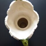 barbotine vase with art nouveau thistle flowers, very rare