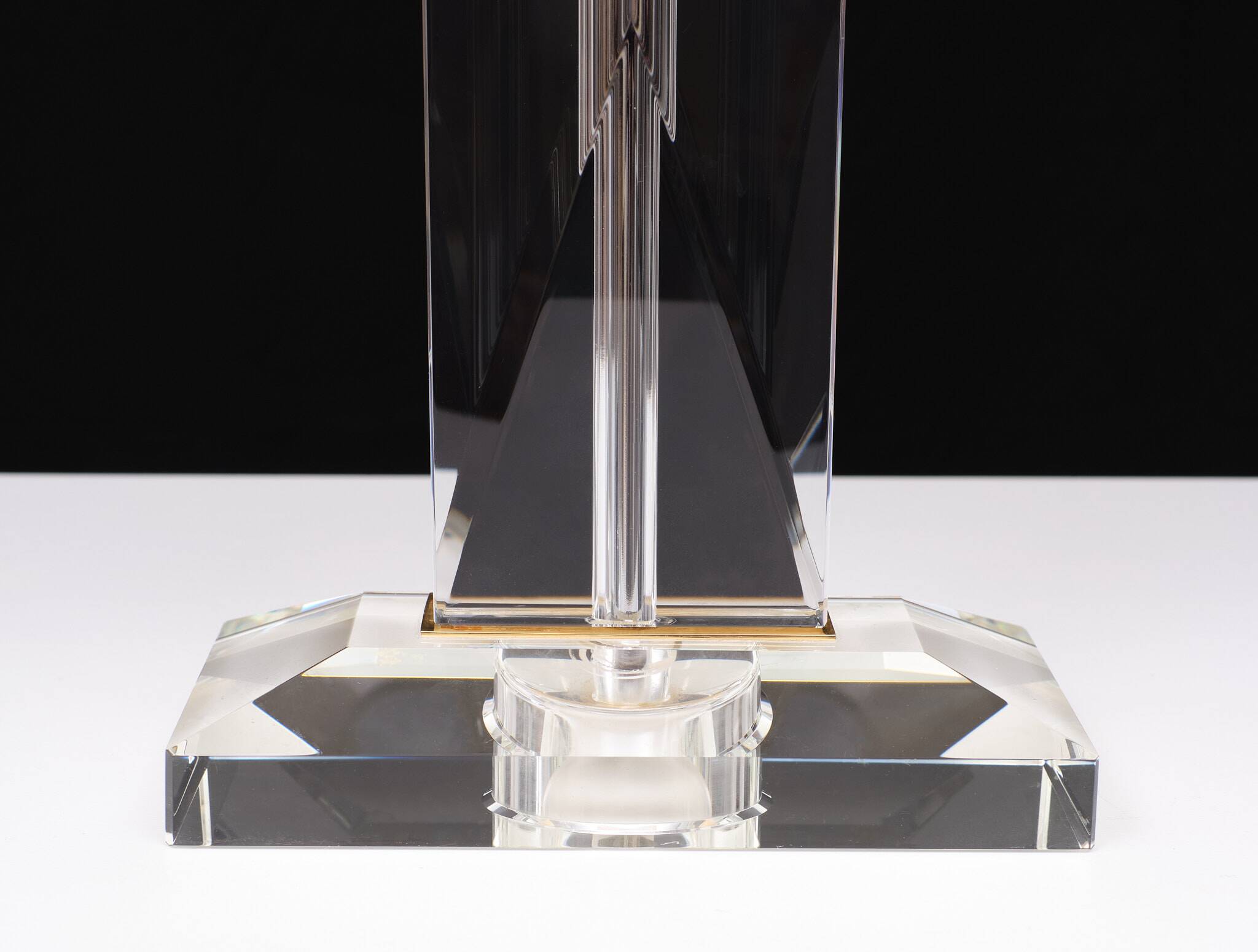 Lampe de table en cristal Hollywood Regency Allemagne années 1970