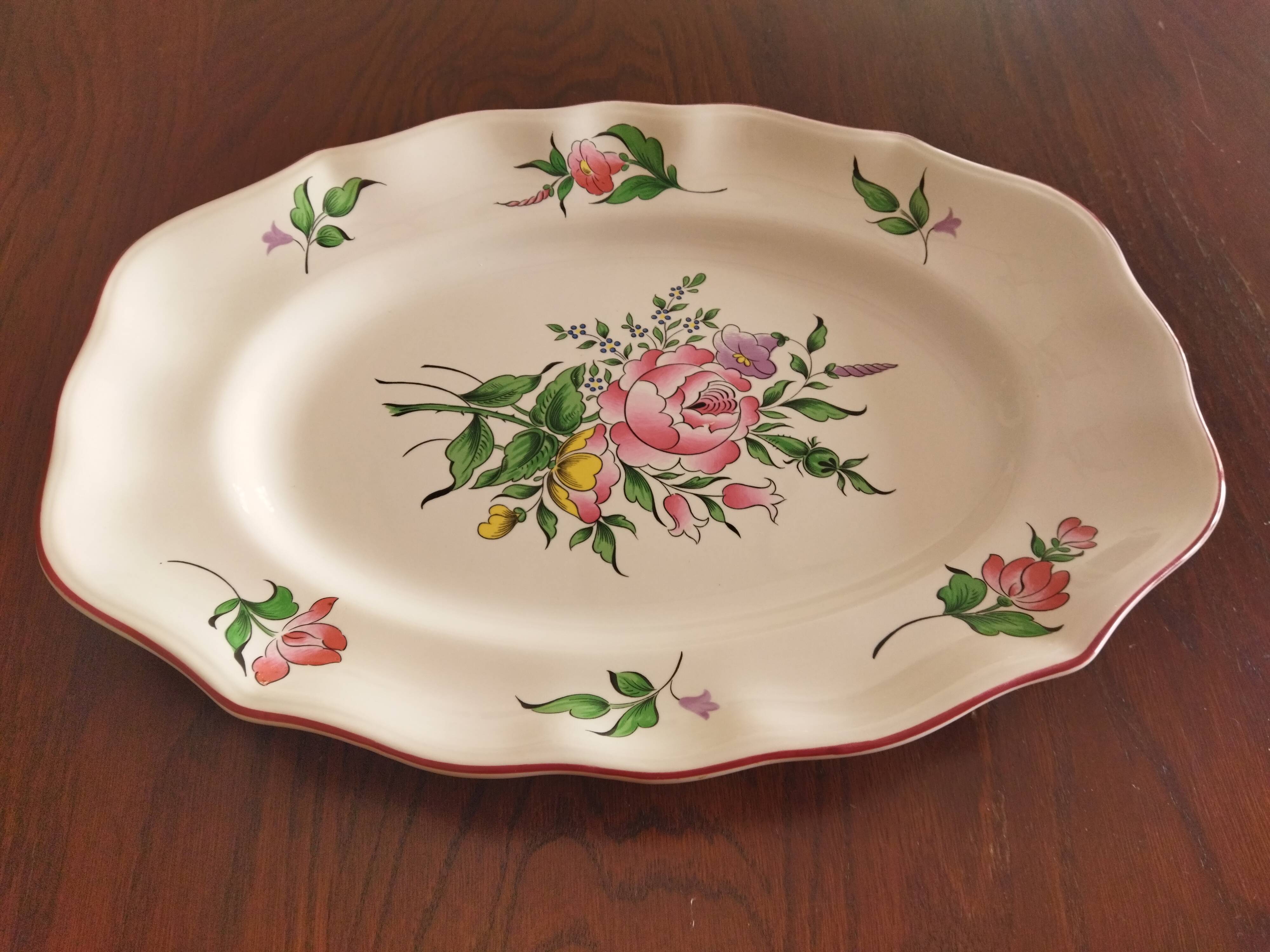 Oval dish, fine street lamp, KG Lunéville