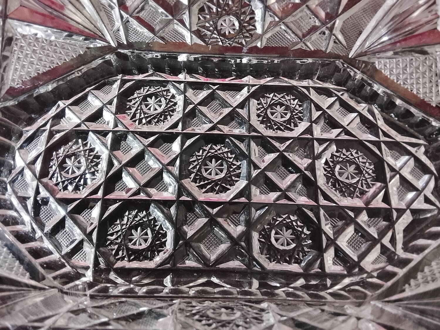 Cut glass fruit bowl