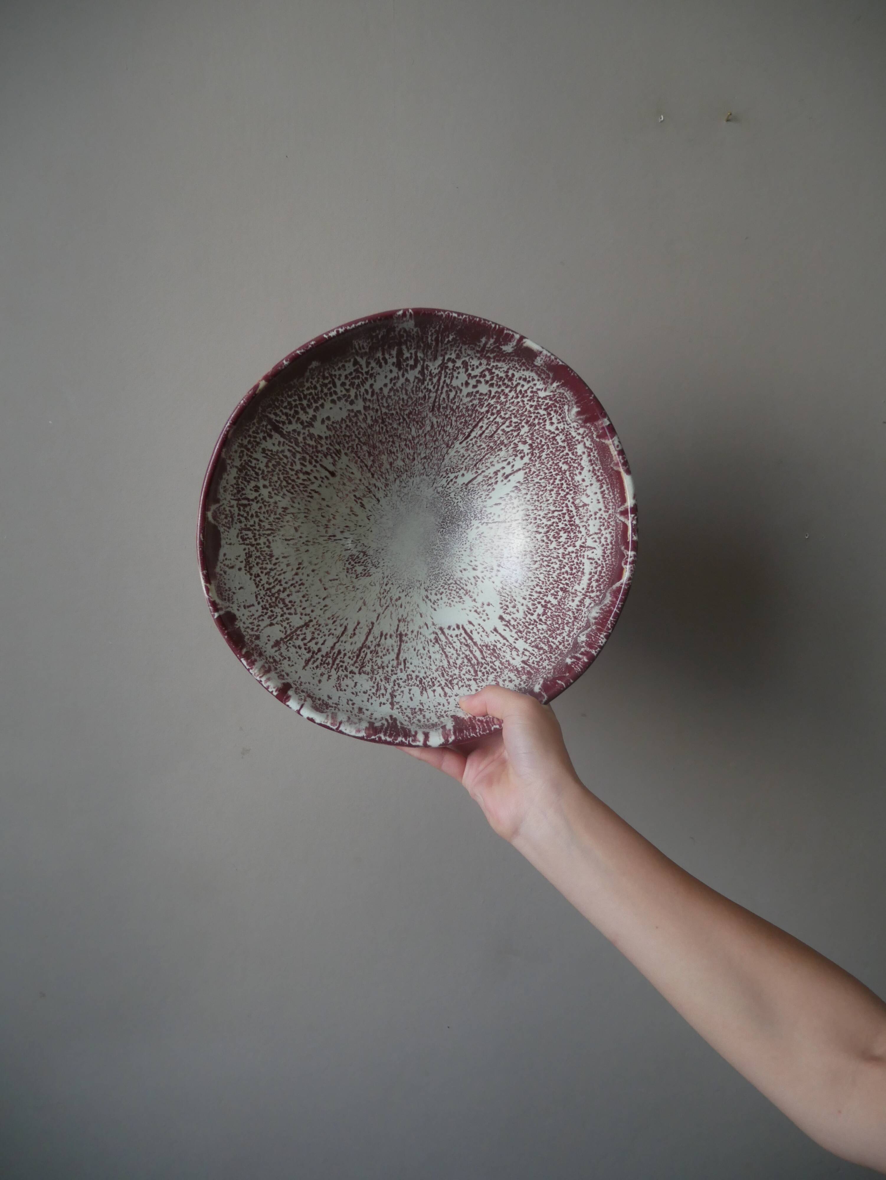 Handmade ceramic salad bowl, handcrafted pottery, handmade object