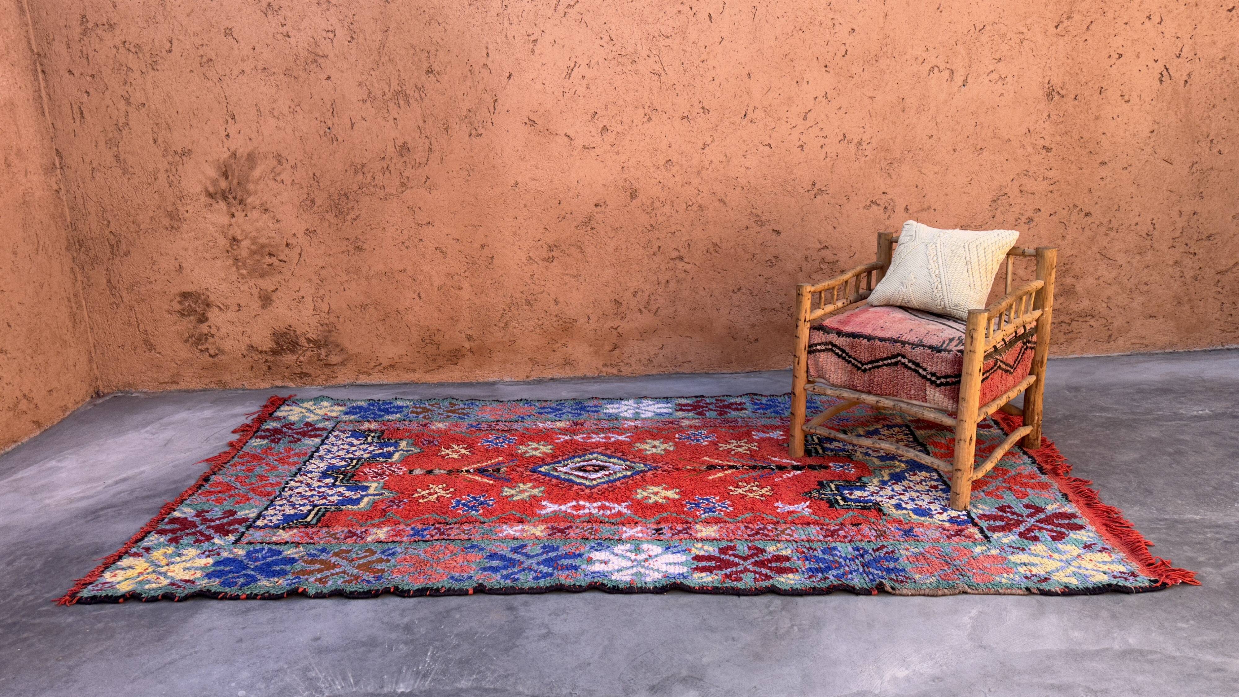 Colorful Moroccan boujad rug - 167 x 322 cm
