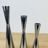3 aluminum diabolo candle holders