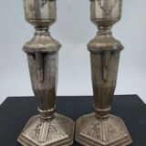 Art Deco metal candle holders.
