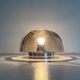 Flush-mounted brown glass fixture and metal base by N Leuchten, 1960s, Germany.
