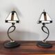 Paire de lampes vintage métal et verre