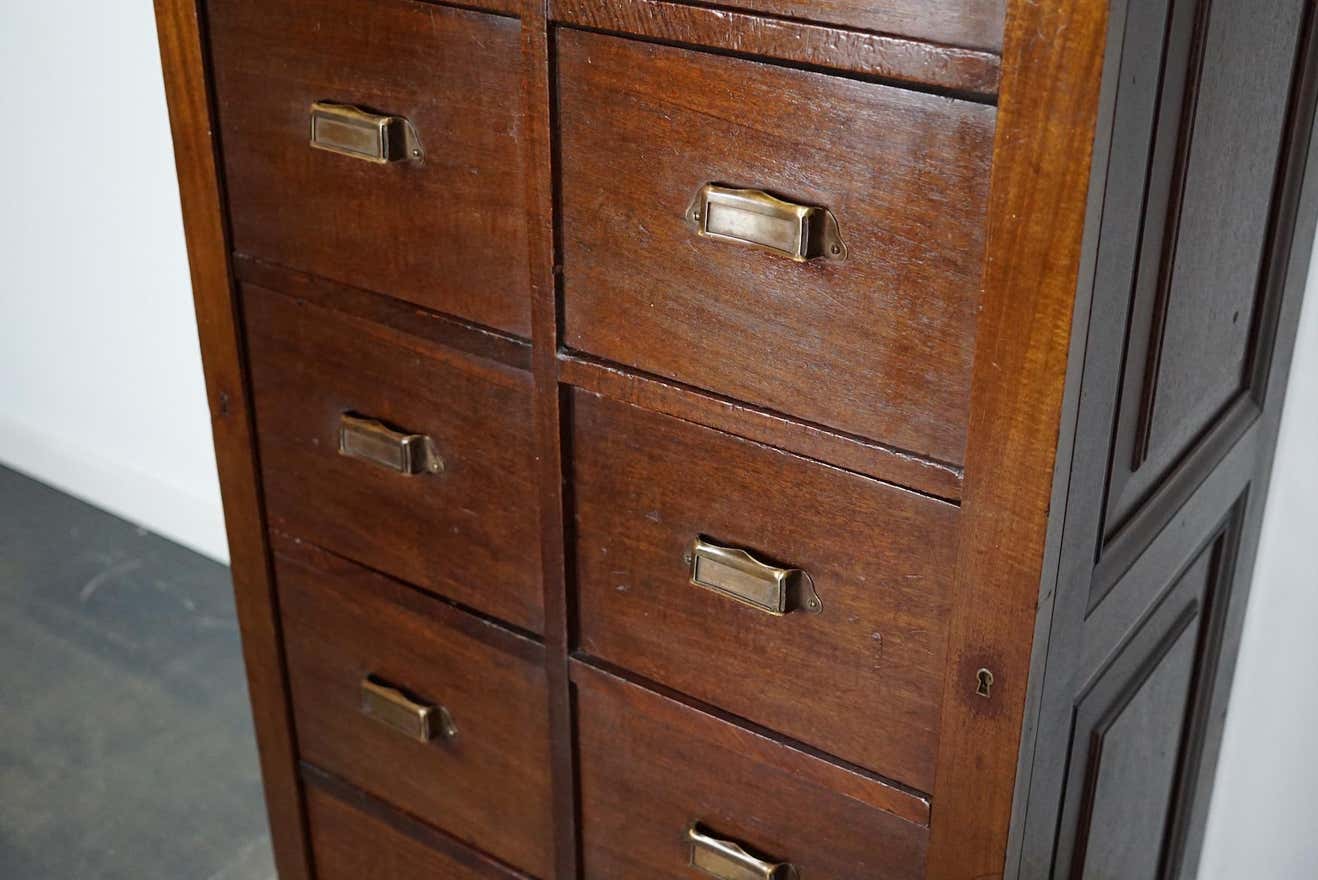 Classification cabinet mahogany drawers Netherlands 1930s