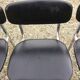 6 vintage chairs in black skaï with chrome metal tubular base.