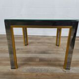 Table basse de Renato Zevi avec plateau en miroir, années 70