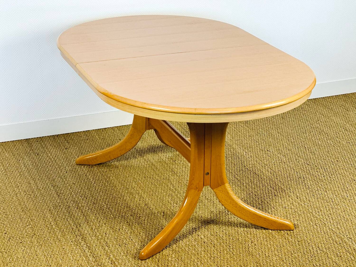 Vintage oval dining room table with extension