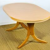 Vintage oval dining room table with extension