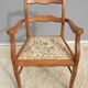 Fauteuil bridge de bureau assise tapisserie vintage 1950
