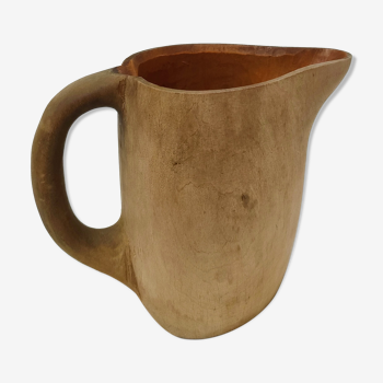 solid wood pitcher brutalist vintage 60s