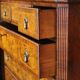 George II Burl Walnut and Marquetry Hightboard, 1890s