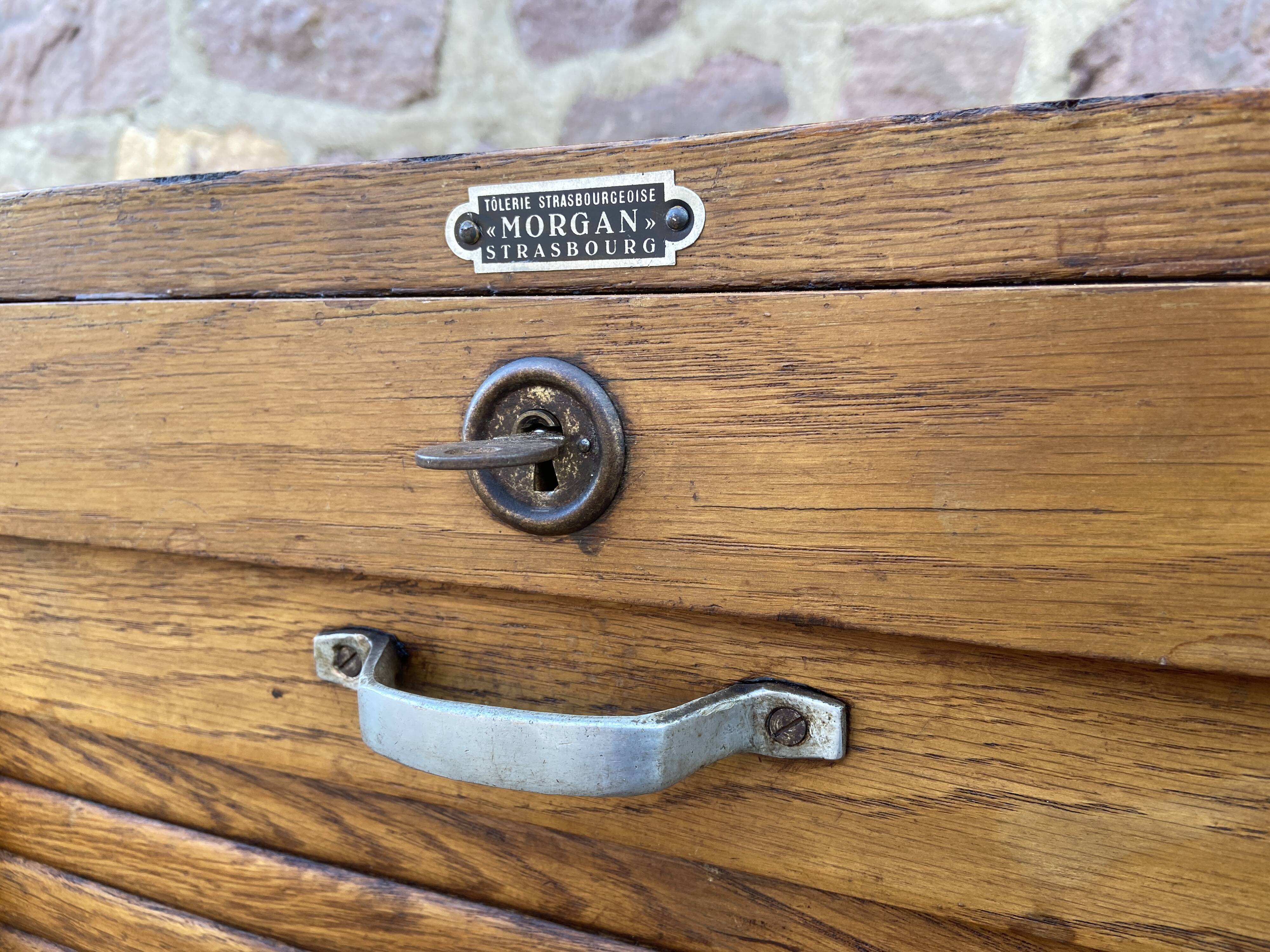 Vintage sliding curtain binder cabinet
