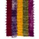 Vintage Hand-Knotted Tulu Runner Rug in Red, Purple, Yellow, Green and Magenta, 100% Mohair Wool