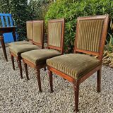 Set of 4 mahogany and velvet chairs