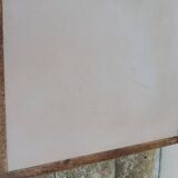 Old bistro table in wood and brass.