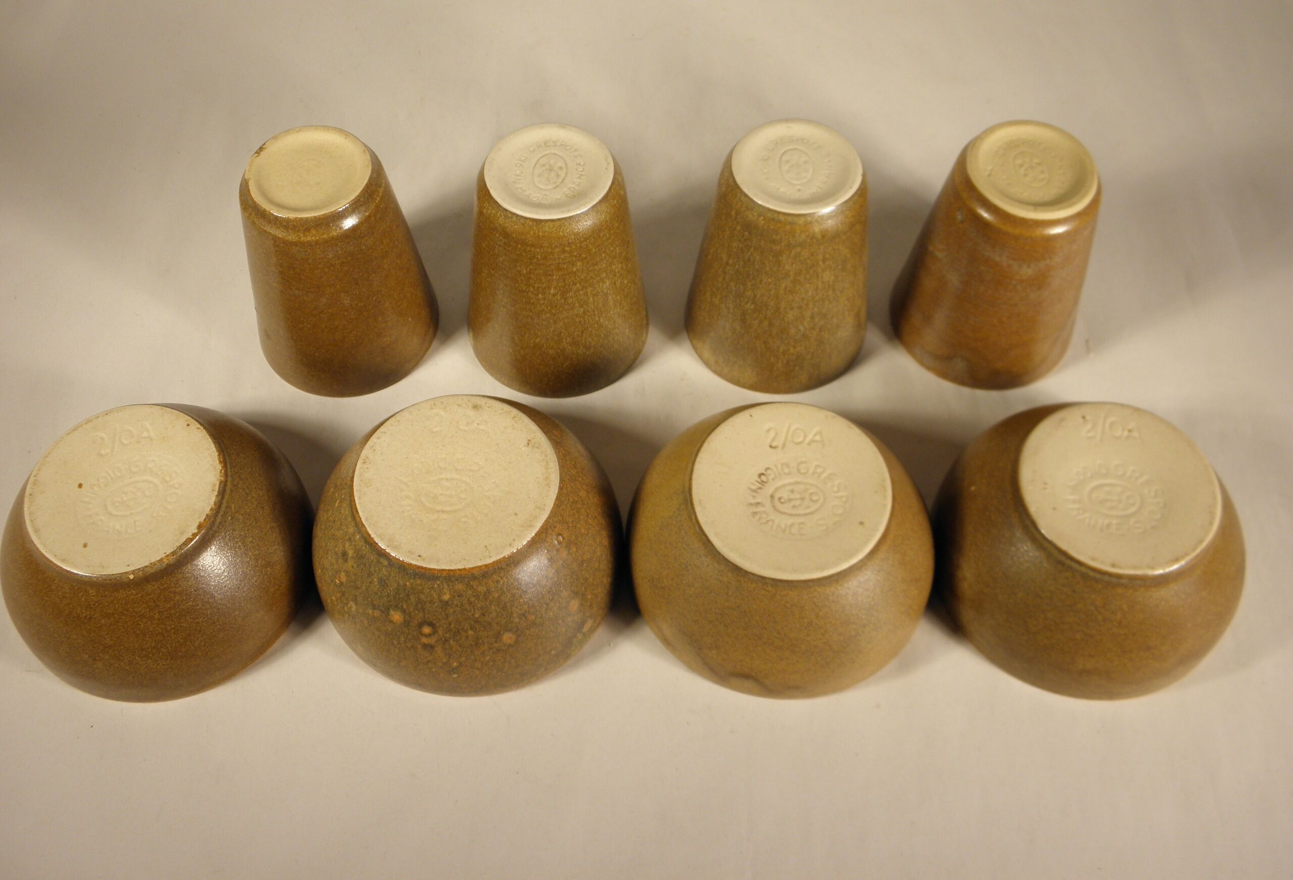 Stoneware tea bowls and tumblers