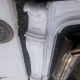 Fireplace XIX ° marble louis XV style with narrowed and floor slabs