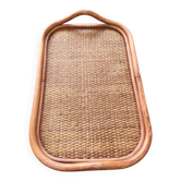 Vintage rattan and cane tray