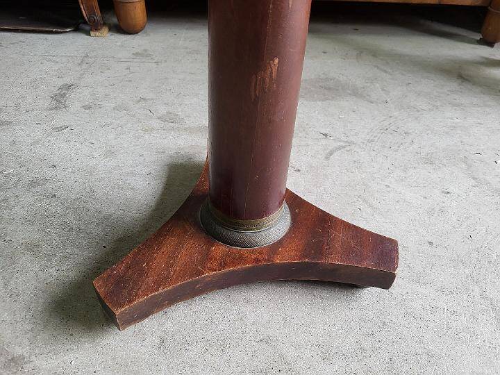 Small empire pedestal table or sellette in mahogany with marble top