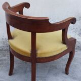 Louis Philippe office armchair in solid walnut
