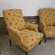 Pair of light mustard yellow English armchairs