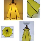 Yellow glass porcelain lamp, early 20th century