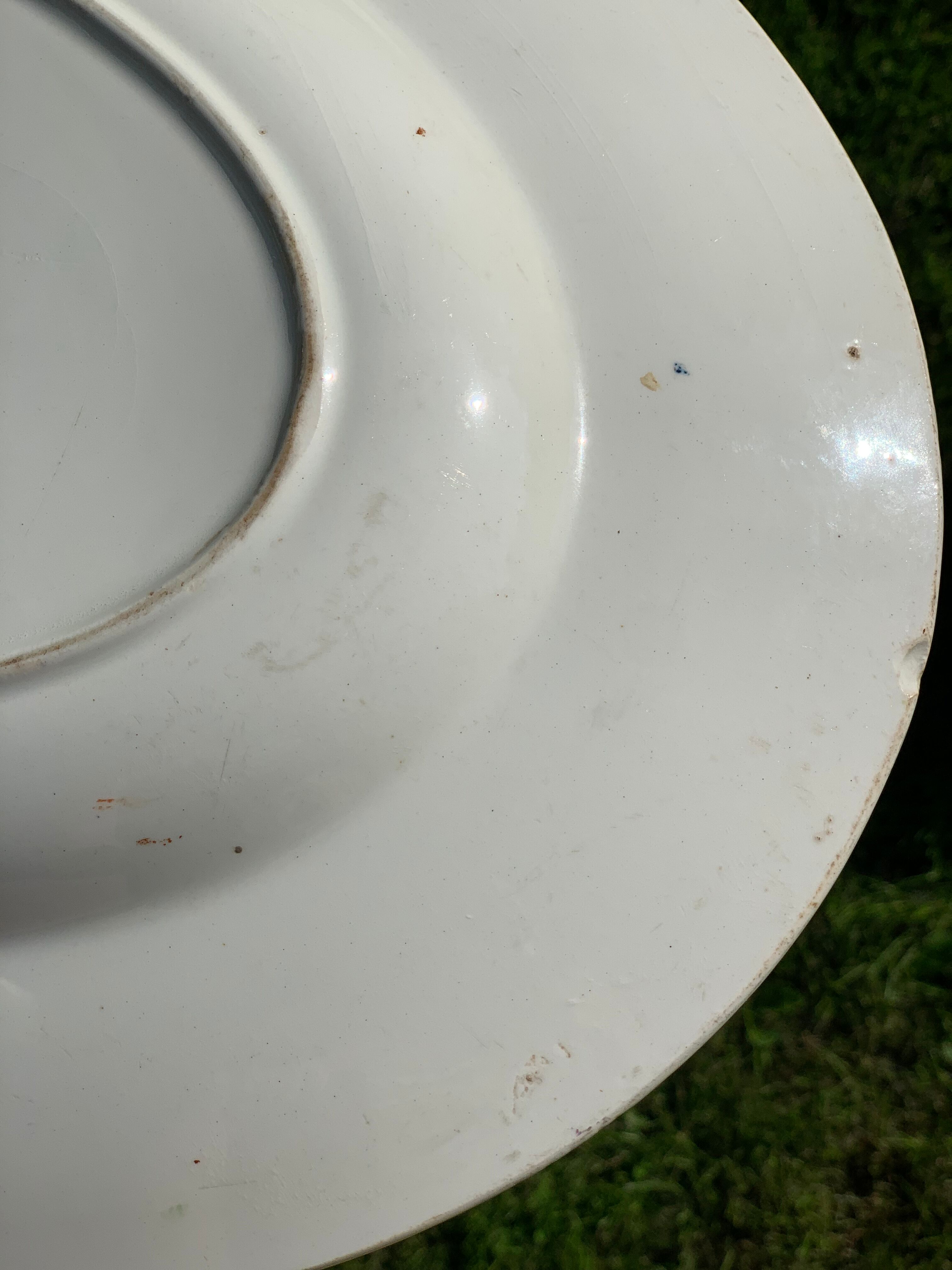 Old dish, earthenware, blueberry service Keller and Guérin Lunéville, Terre de Fer